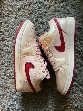 Nike Air Jordan’s light pink and red